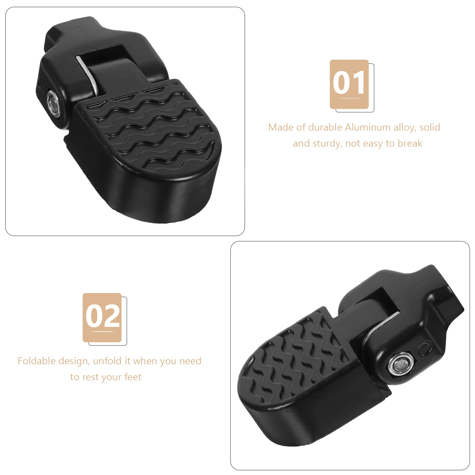 

Bicycle Footrest Durable Aluminum Foldable Rear Seat Pegs Bike Pedal for Mountain s Foot Rest Comfortable Easy Assembly