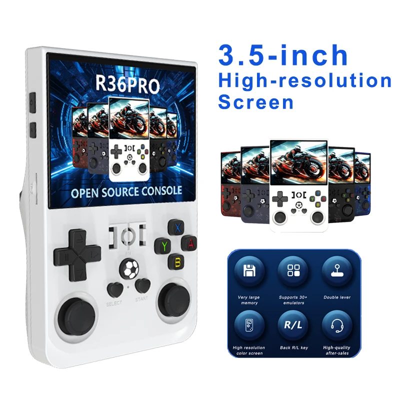 

NEW R36Pro Handheld Video Game Console Retro Linux System 3.5 Inch IPS Screen Open Source Portable Pocket Video Player