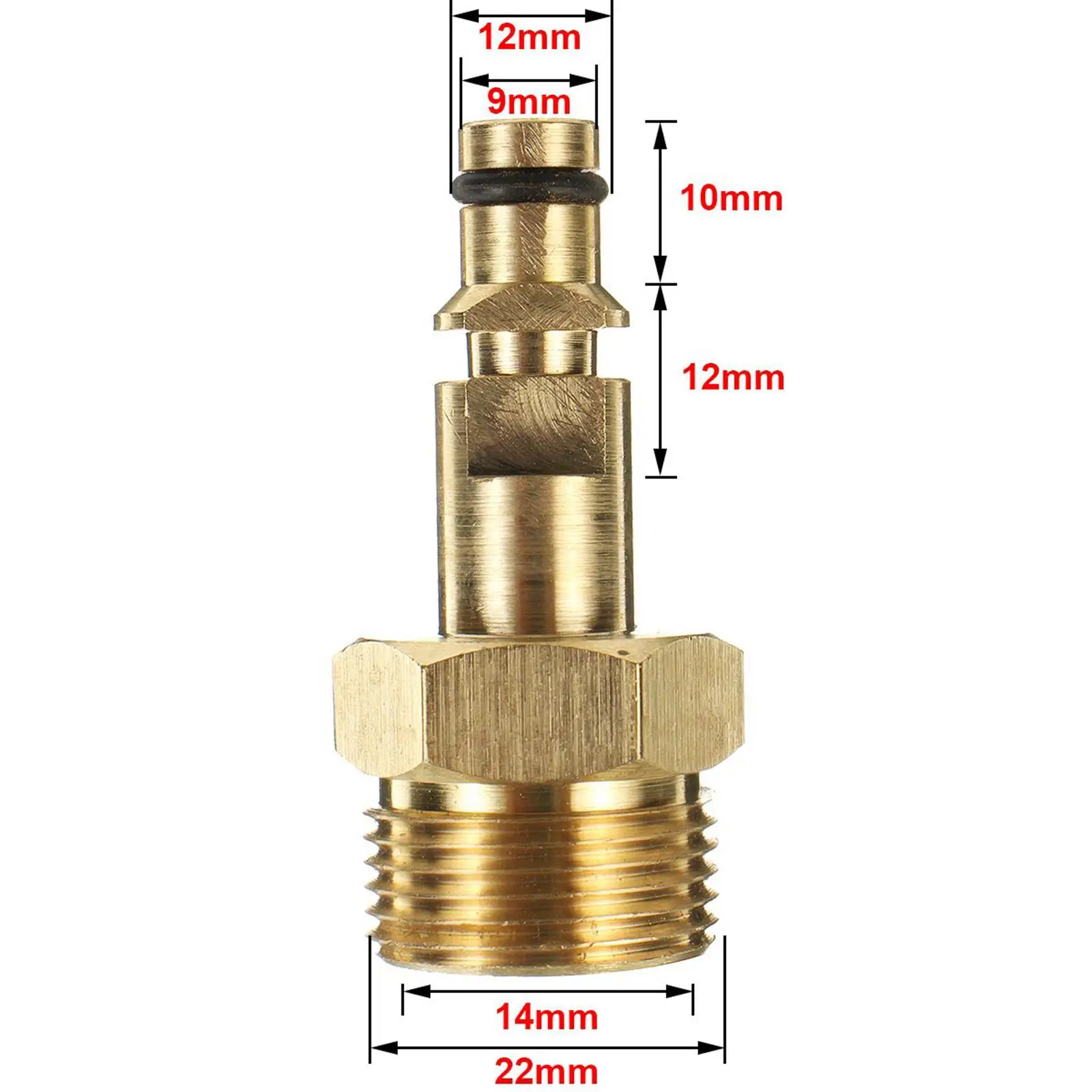 High Pressure Water Hose Connector Converter Brass Adapter M22 for Garden and Car Wash