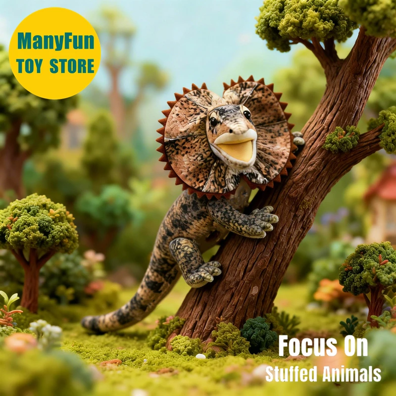 

Реалистичная плюшевая игрушка-дракон с волнистым шлемом, плюшевая игрушка-ящерица с волнистым шлемом, плюшевая игрушка-ящерица-клоун, кукла-рептилия