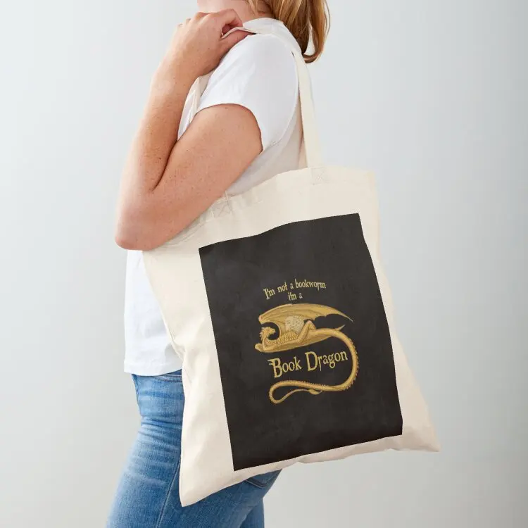 I'm Not A Bookworm I'm A Book Dragon Shirt Tote Bag Lady bag woman shopping bag Eco Reusable bags