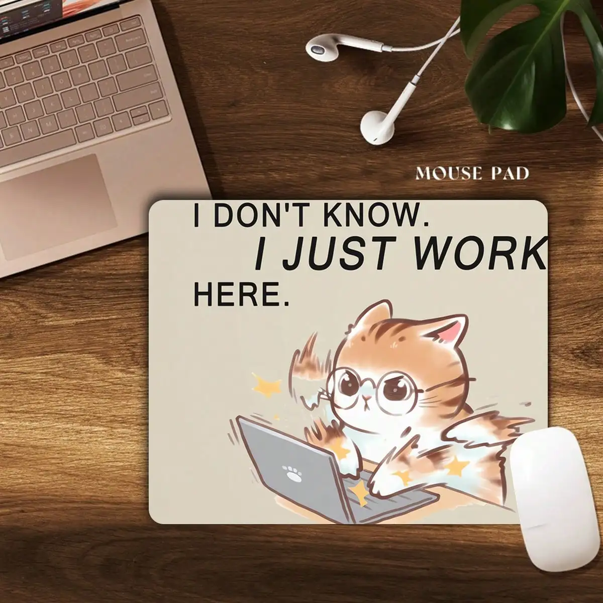 Mouse pad artisan Moderate thickness Washable rubber non slip computer office mouse mat 40x45cm stitched cats theme