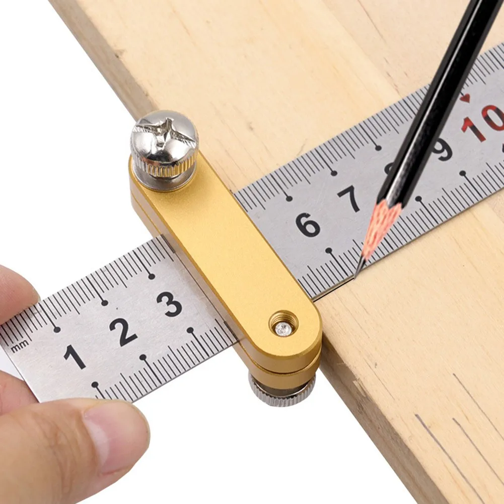 Woodworking Positioning Block Steel Ruler Tool Carpenter Carpenter DIY Drawing Gauge Measuring Scribe High Quality
