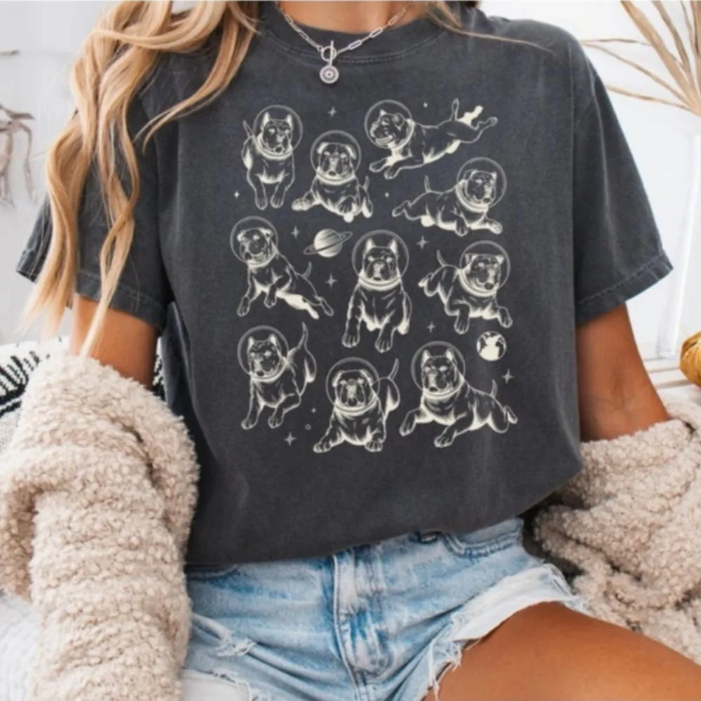 ケーンコルソシャツ スペースドッグTシャツ 宇宙飛行士コルソTシャツ ギャラクシードッグ愛好家ギフト ガーディアンドッグスペースシャツ 美的服