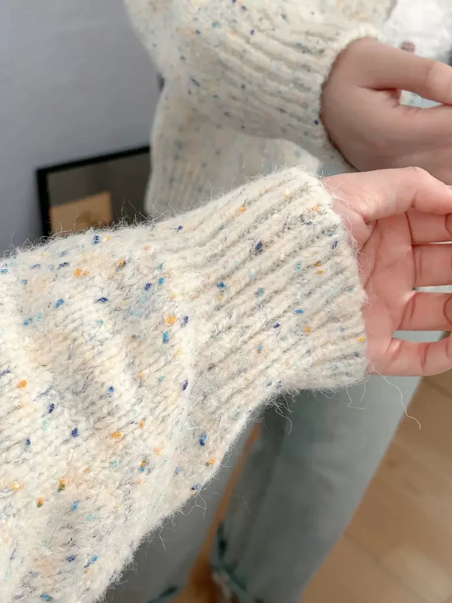 Damskie swetry rozpinane nadruk w kropki moda delikatne puszyste swetry z dzianiny na wszystkie mecze luźne jednorzędowe Ulzzang Temper Design nowość