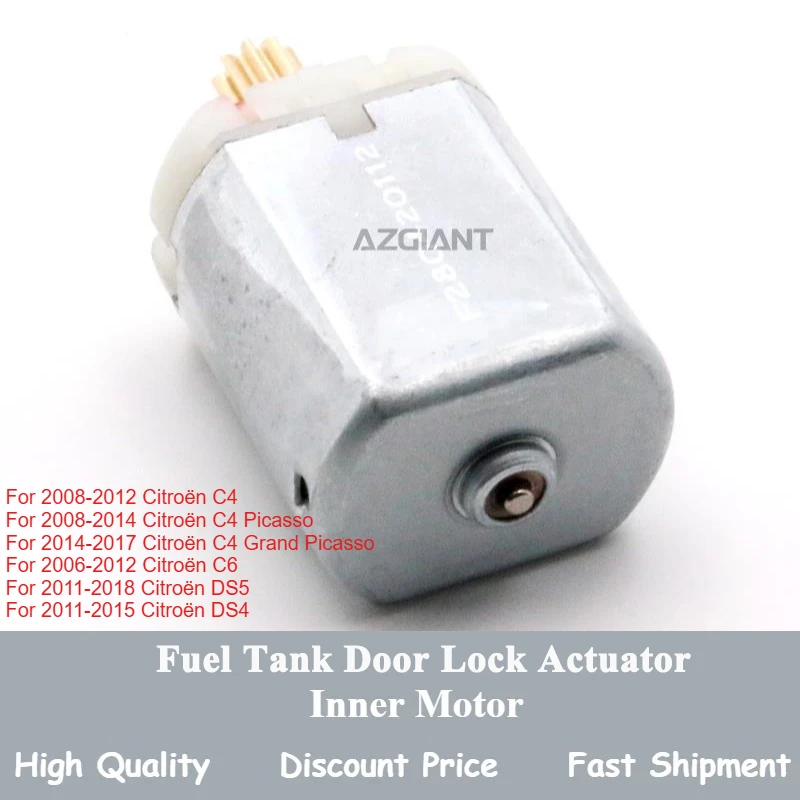 AZGIANT Fuel Tank Door Cap Actuator Locking Opener Motor for Citroën C4 Picasso C6 DS4 DS5 Replacement D565500 9678313180