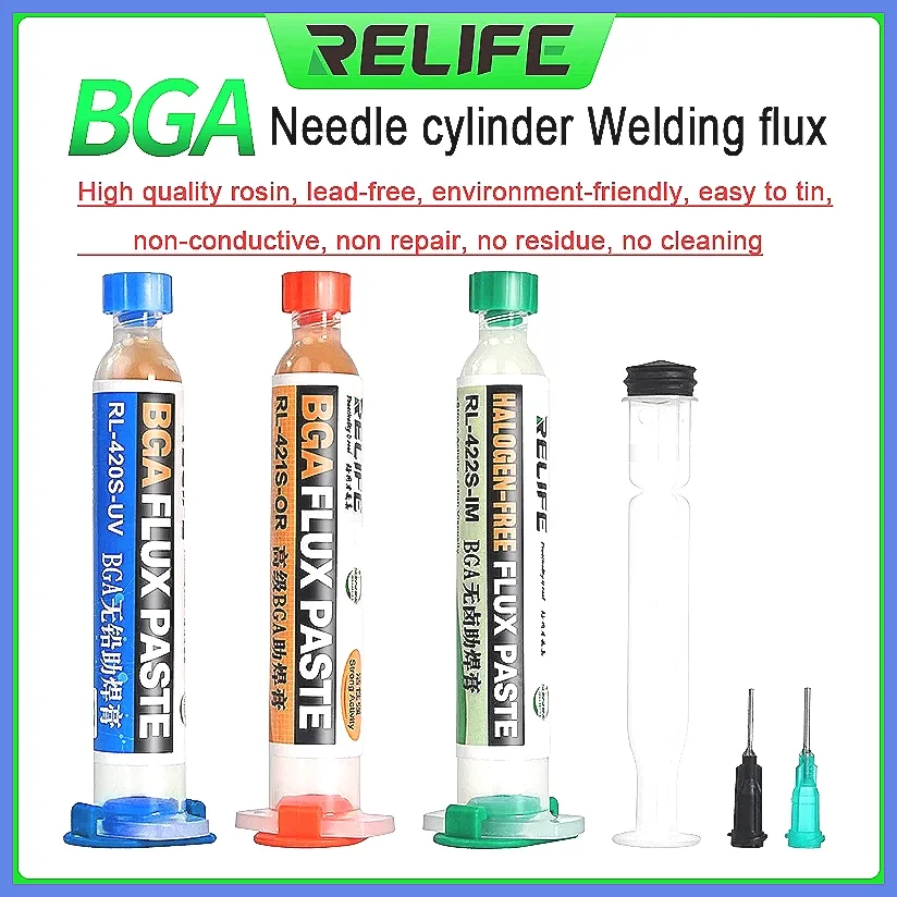 RL-420S-UV Lead-Free Solder Flux Syringe for PCB BGA Mobile Phone Repair, High Activity