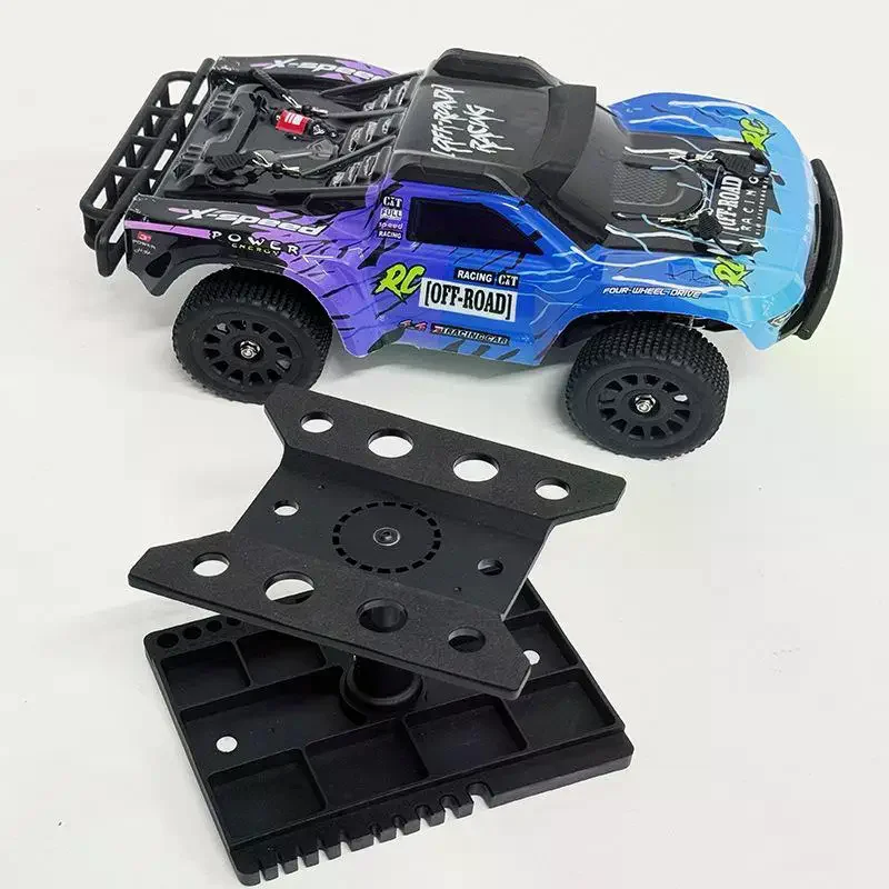 RC Car Repair Stand 360° Rotatable Lockable Workbench with Tool Storage for 1/12 RC Buggy Maintenance Work