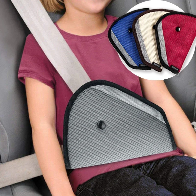 Juste de ceinture de sécurité de voiture pour enfants, maille respirante, triangulaire réglable, étui de protection pour bébé, clips de sécurité