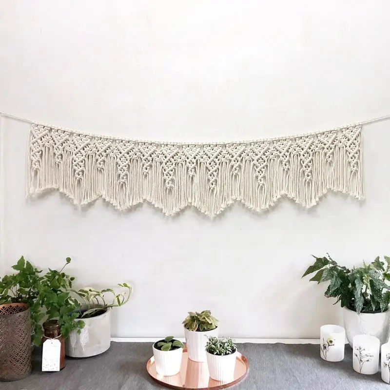 Macrame Wall Hanging Tapestry Hand Woven Macrame Tapestry Boho Decor Modern Boho Tapestry Wall Decor Macrame Banner Garland