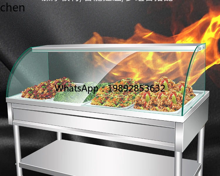 fast food insulation table glass cover for sale dining table restaurant canteen electric heating vertical fast food truck