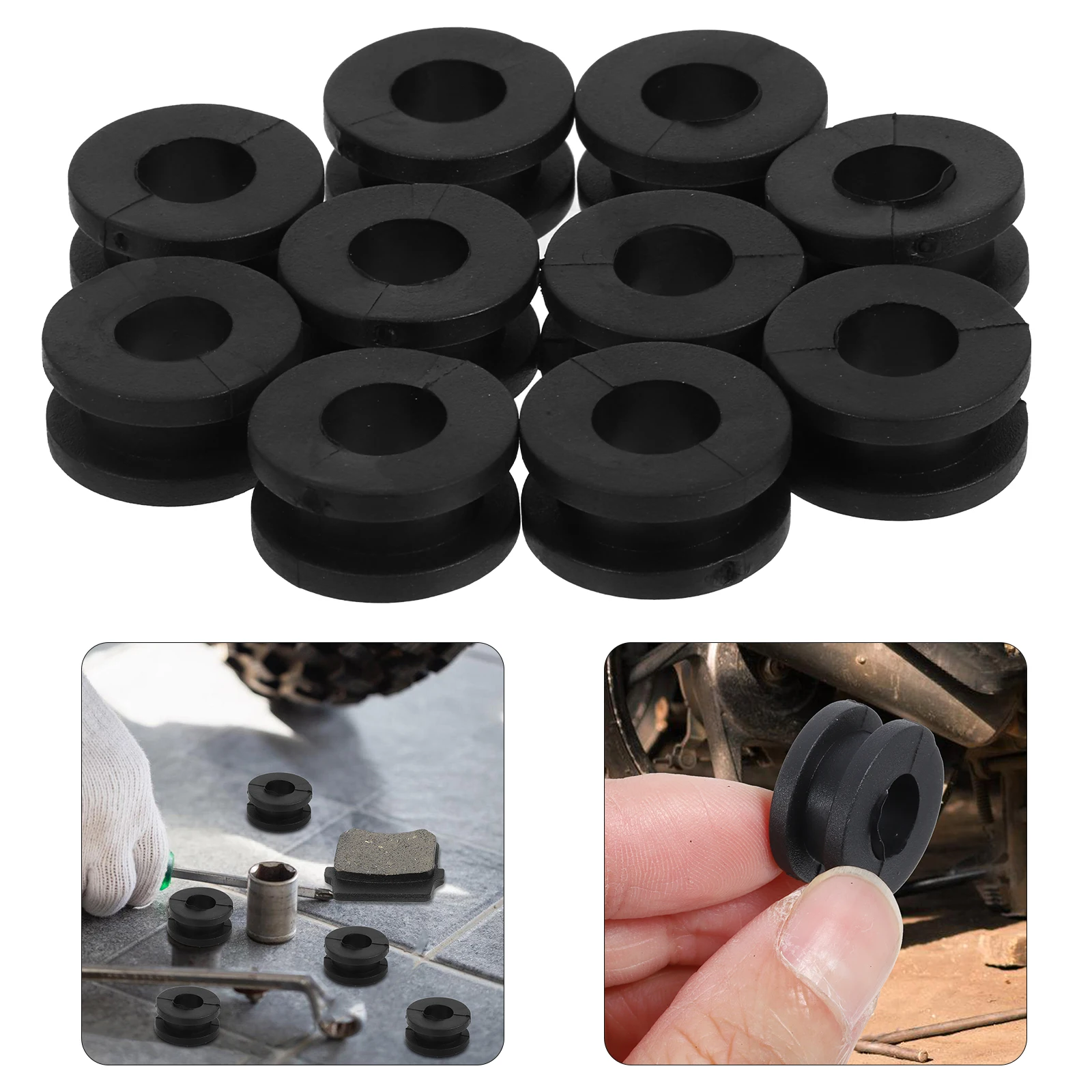

10pcs Rubber Gasket Motorcycle Accessories Round Plastic Grommets Replacement Stylish Easy Install Lightweight Windshield
