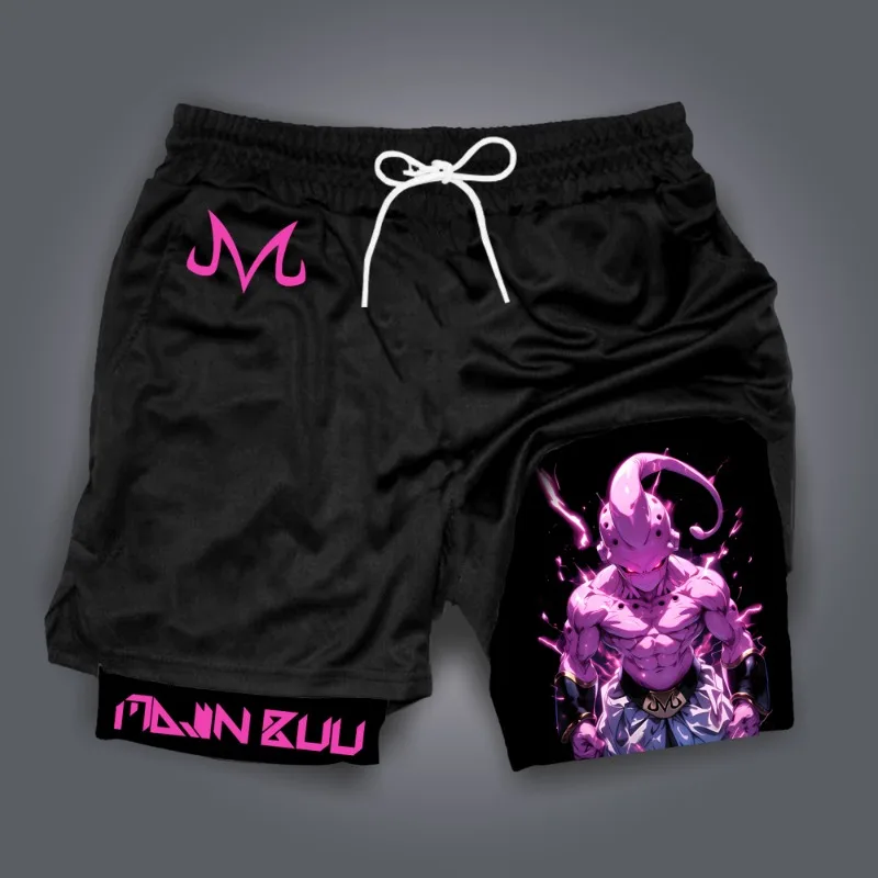 

Dragon Ball Demon Man Bu Ou 2-in-1 Adult Leisure Anime Printed Shorts Gymnastics Gym Quick Drying Shorts with Drawstring Pocket