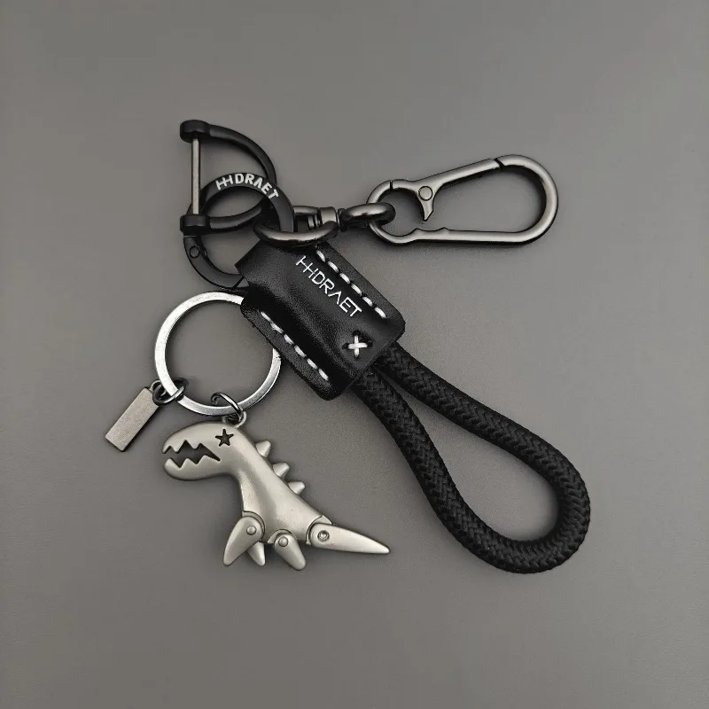 Motorrad-Auto-Schlüsselanhänger – Leder-gewebter Seil-Metallanhänger, Handtaschen-Zubehör und praktisches kleines Geschenk für Al