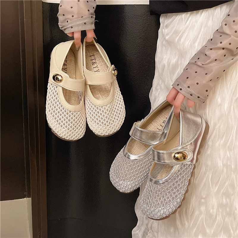 

Aphixta 2 Types Of Wear Breathable Mesh Upper Woman Shoes Flat With Hook Loop Casual Shoes Summer Loafers Fashion Slippers