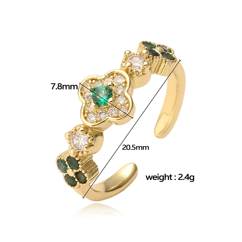 HECHENG,Brass 18K Golden Plated Flower Ring with CZ Stone Two Colours Splicing Ladies Jewellery Wedding Ring Trend Jewellery