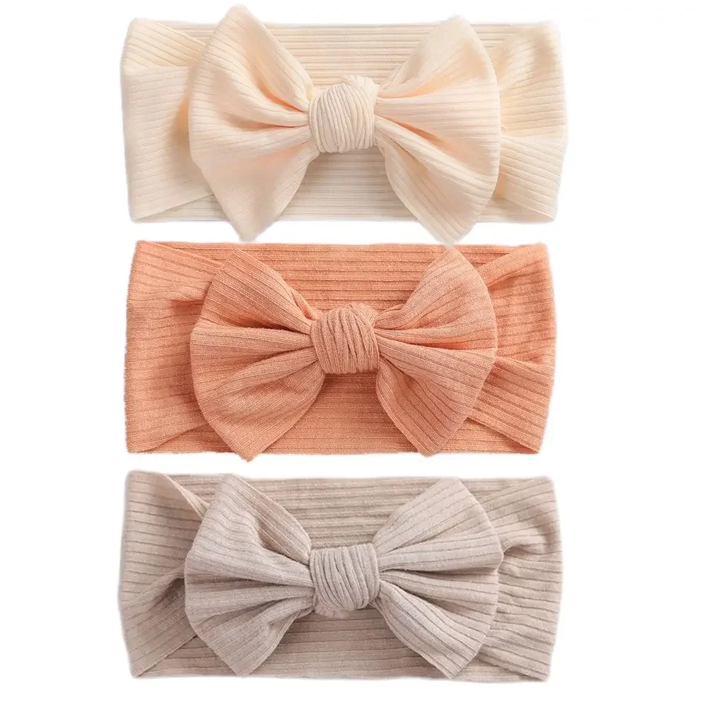 3Pcs/Lot Baby Girl Headband Set Girls Cotton Knotted Hair Bands Soft Solid Color Headwear Newborn Turban Baby Hair Accessories