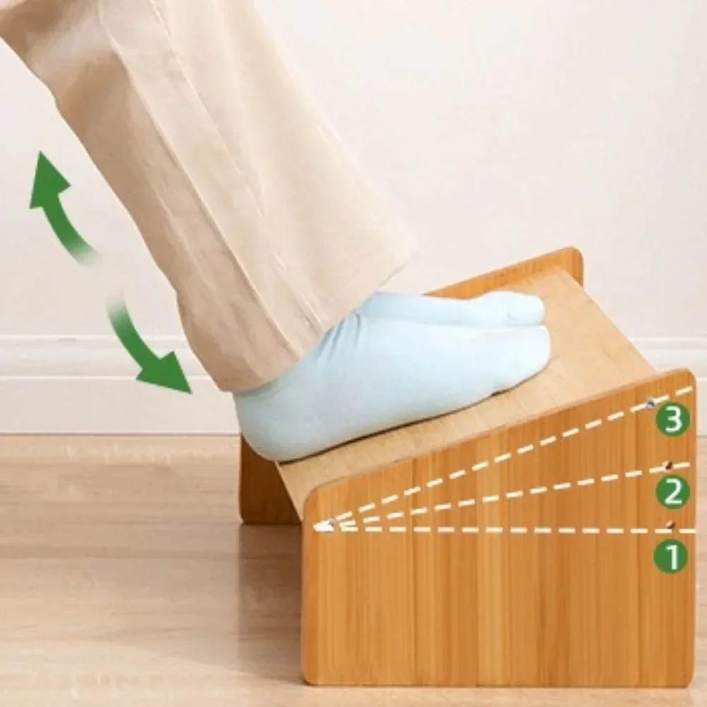 Office Footstool Bathroom Footstool Bamboo Product Sloping Small and Flexible Large Stool Adjustable Foot Pedal Under The Table image 3
