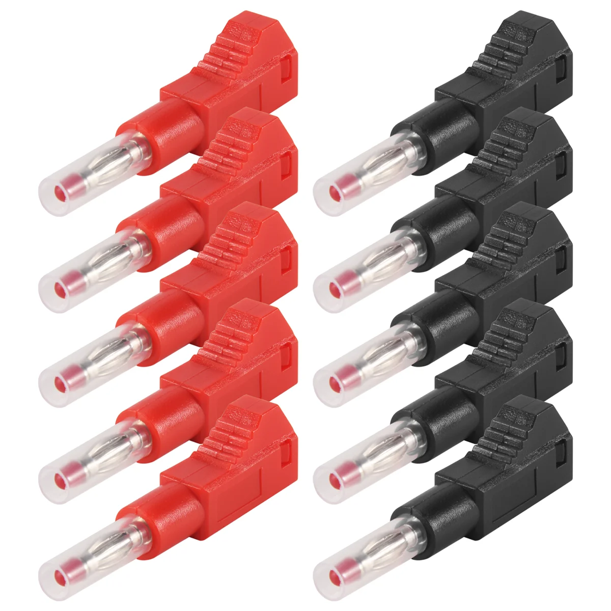 ABQR 10 Sets Retractable Sheath 4Mm Banana Plug Connectors Stackable Wire Solder Multimeter Test Leads Ends Plugs Adapter