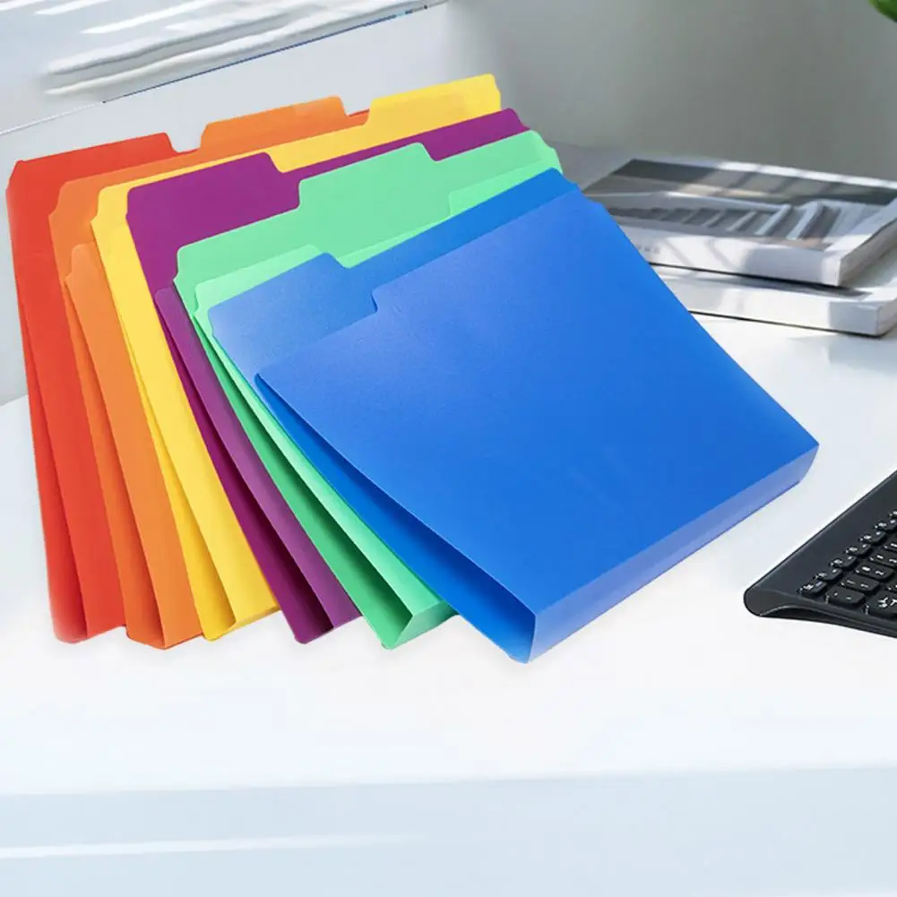 6-Pack File Folders Assorted Primary Colors Letter Size File Folders 1/3-Cut Tab Expandable Sturdy Desktop File Organization