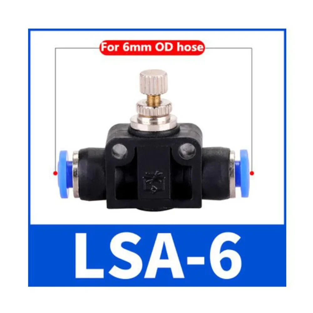 8mm Flow Control Valve Air Throttle Valve Fittings / Connectors Quick Hose Tube Speed Control 4mm 6mm Brand New