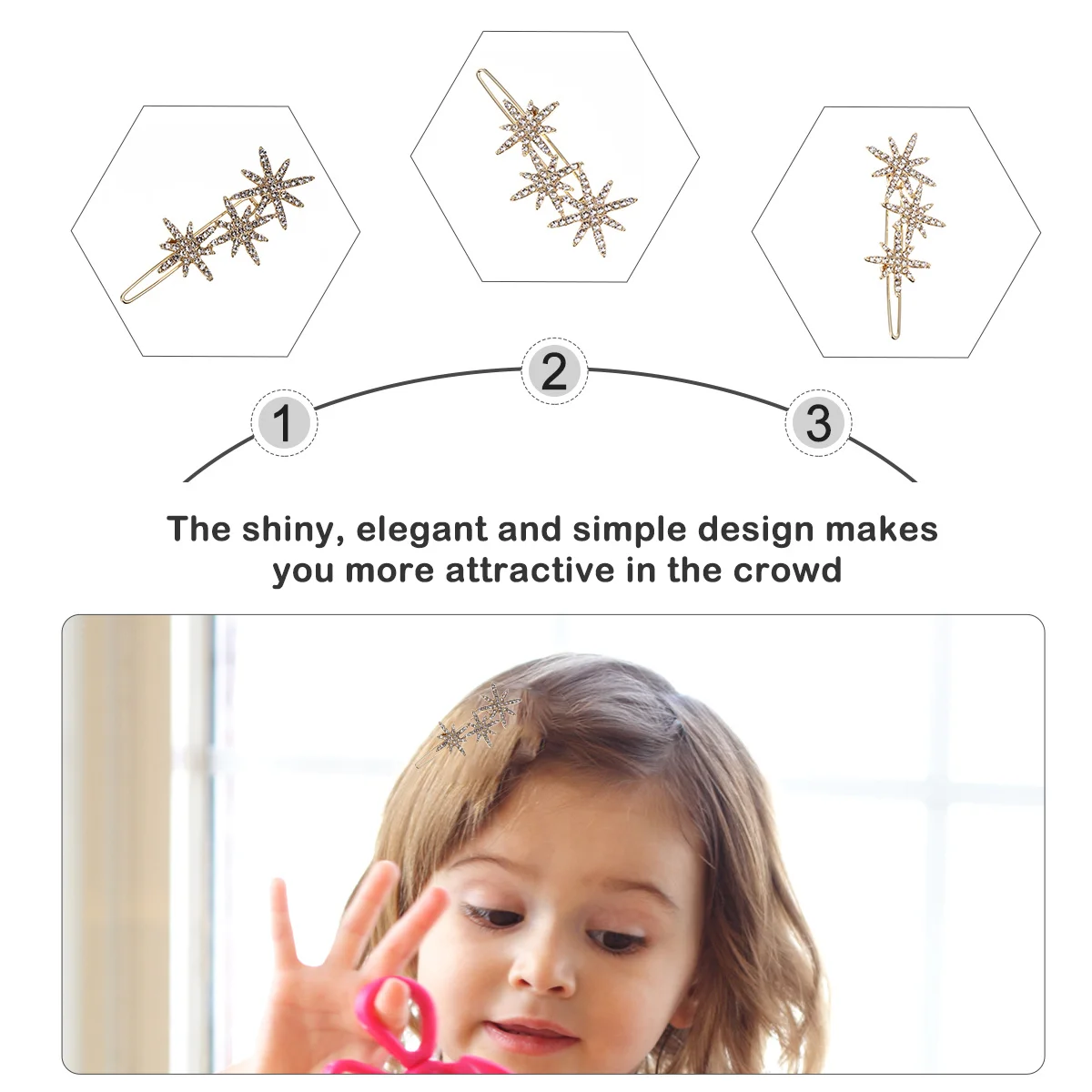 

Fashion Snowflake Hair Clips Crystal Rhinestone Hairpins for Women Girls Sparkling Hair Barrettes Daily Party Christmas Style