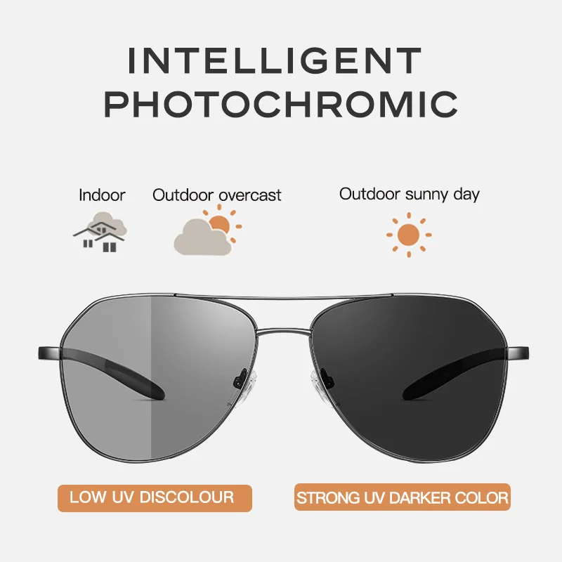 CAPONI Polarized Sunglass Men Photochromic CarbonFiber Sports shades Sunglasses UV400 Day Night Vision Brand designer BS23028