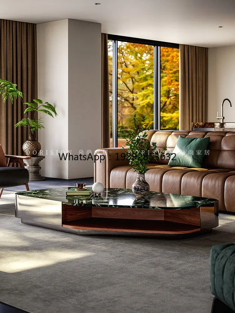 

H9-Italian Minimalist Coee Table for Living Room, New High-End Modern Marble Coee Table with a Sense of Sophistication