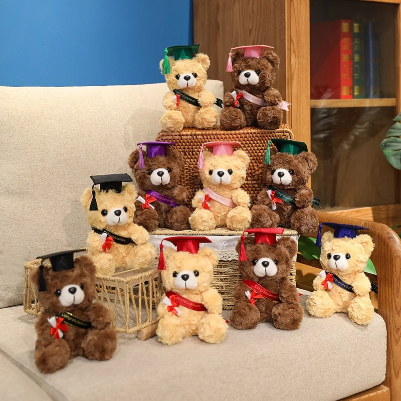 18 cm Dr. Bear süßes Plüschtier, klein, hellbraun, Teddy-Kleidung, Arzthut, Puppe, Abschlussgeschenke – Detail 14