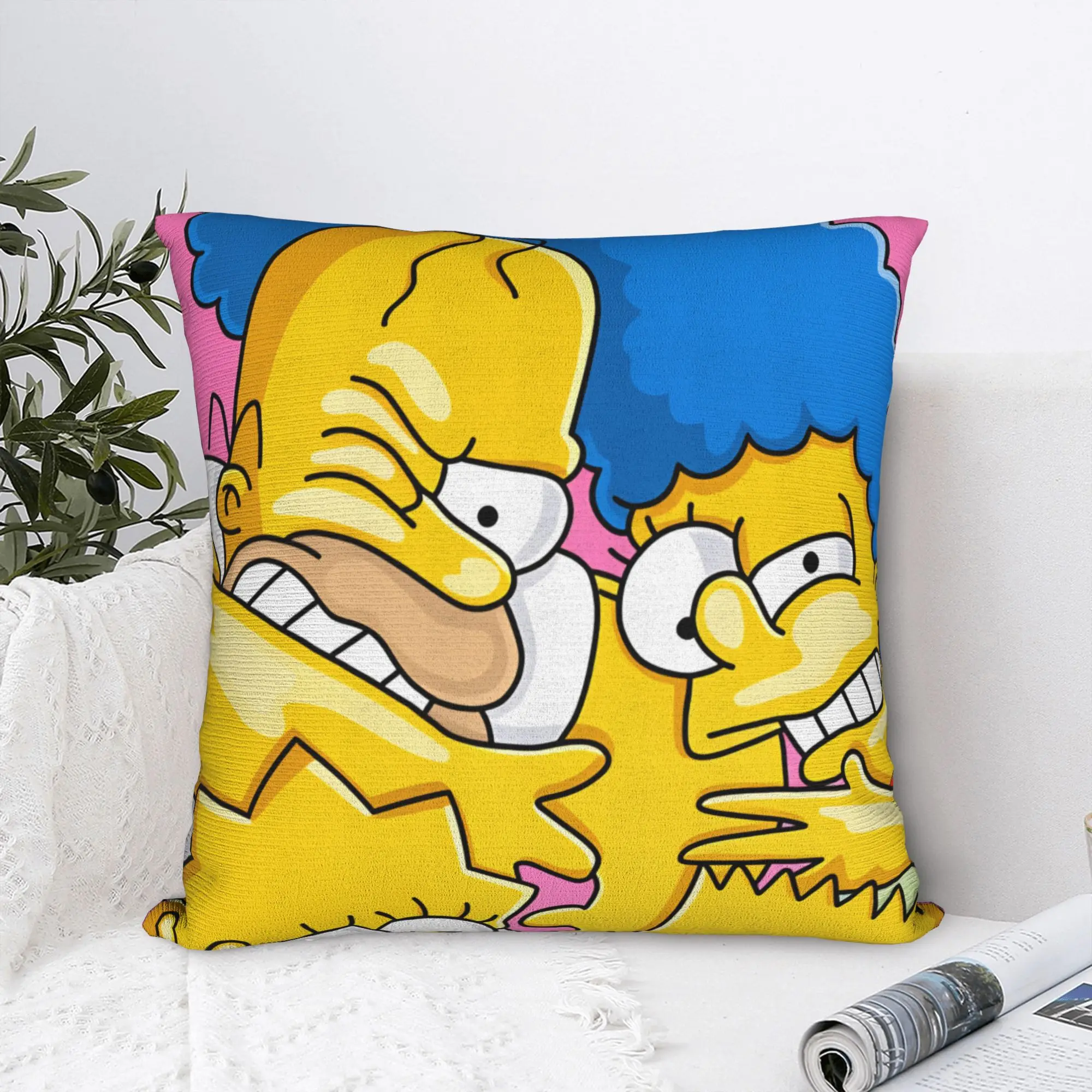 Pillow Case Fun S-Simpsons Family Portrait Soft  Pillow Cover For Wedding Party Home Decor Cute Funny Pillowcases