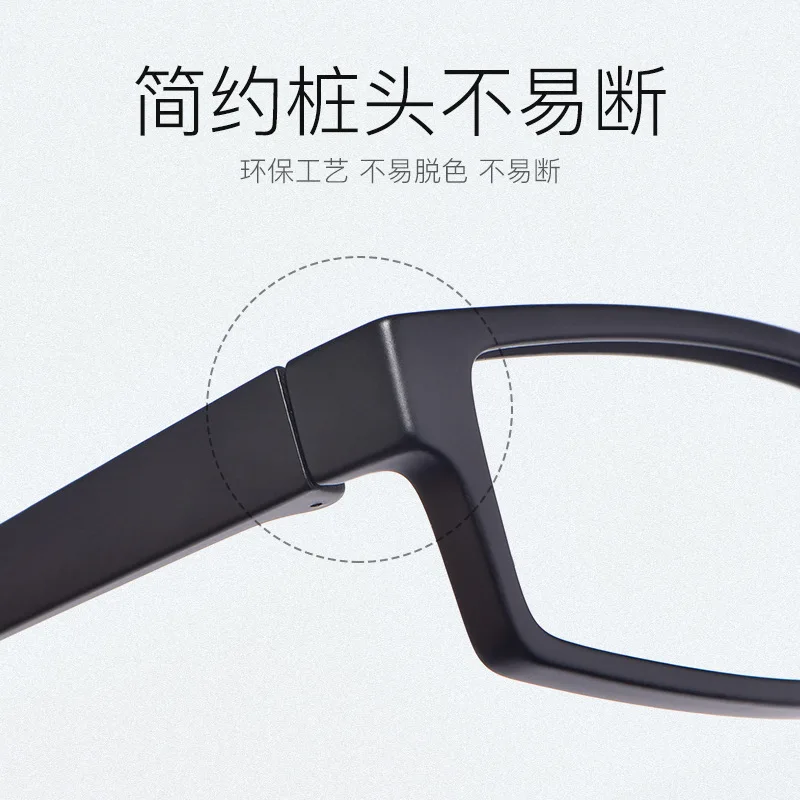 51-18 خفيفة للغاية TR90 للرجال إطار نظارات طبية مستطيلة صغيرة مضادة للضوء الأزرق نظارات للقراءة 1.50 #4