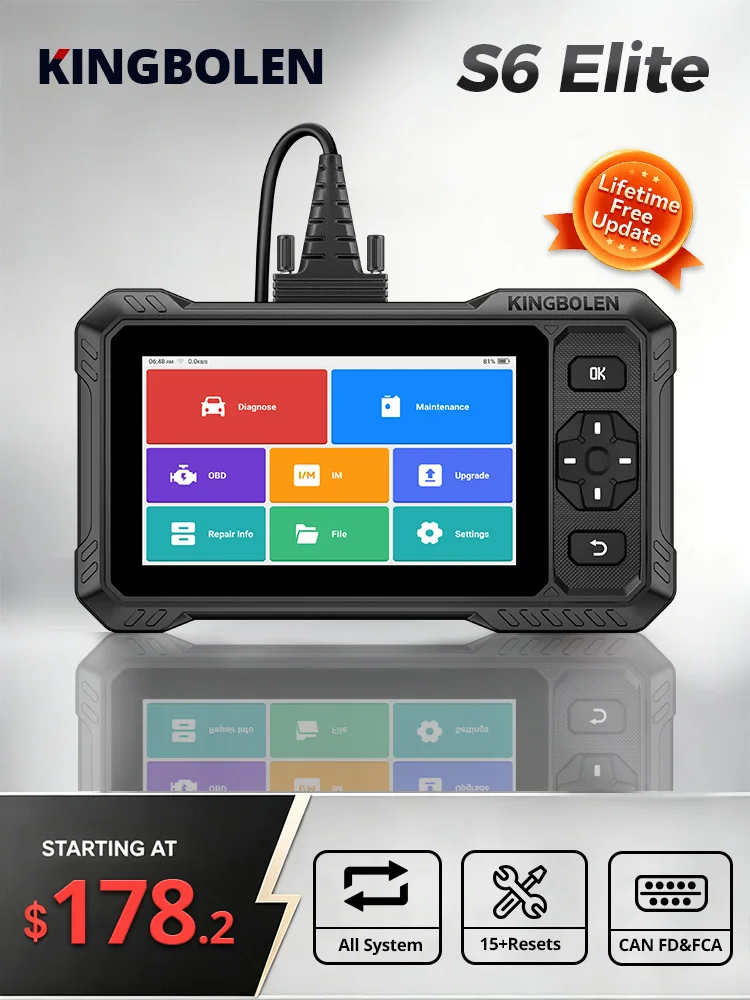 KINGBOLEN S6 Elite/S6/K7 OBD2 Scanner Bidirectional OBD2 Scanner with Lifetime Free Update Car Scanner Diagnostic Tool with 25+ Services, Full System