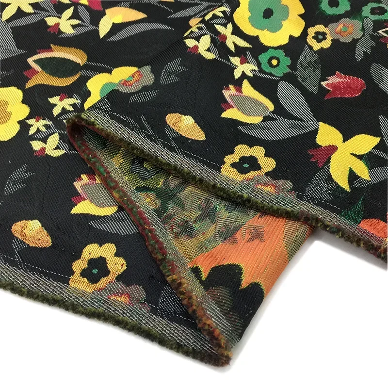 

Жаккардовая ткань с маленьким цветочным узором, весенне-осенне-зимние костюмы, платья, ветровки, хрустящая окрашенная в пряжу ткань, ткань на метр