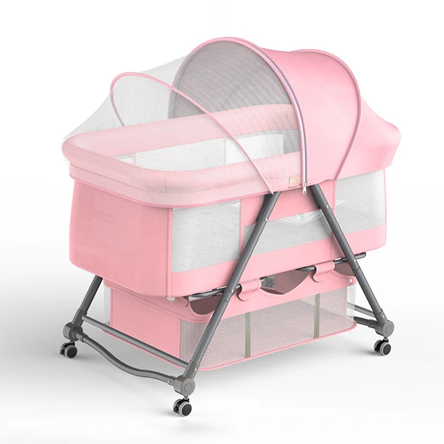 Custom Modern Comfort Convertible 3 in 1 Swing Newborn Bed Crib with Mosquito Net