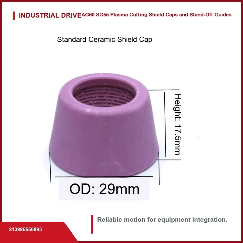 AG60/SG55 Pink Ceramic Shield Caps and Slotted Protective Nozzles for LGK-60 Plasma Cutting Torches