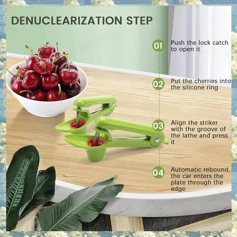 X17A 2025 NEW-2 Pcs Cherry Pitter Or Stoner, Olive Pitter Remover, Cherry Core Or Seed Remover Fruits Gadgets Tools(Green)