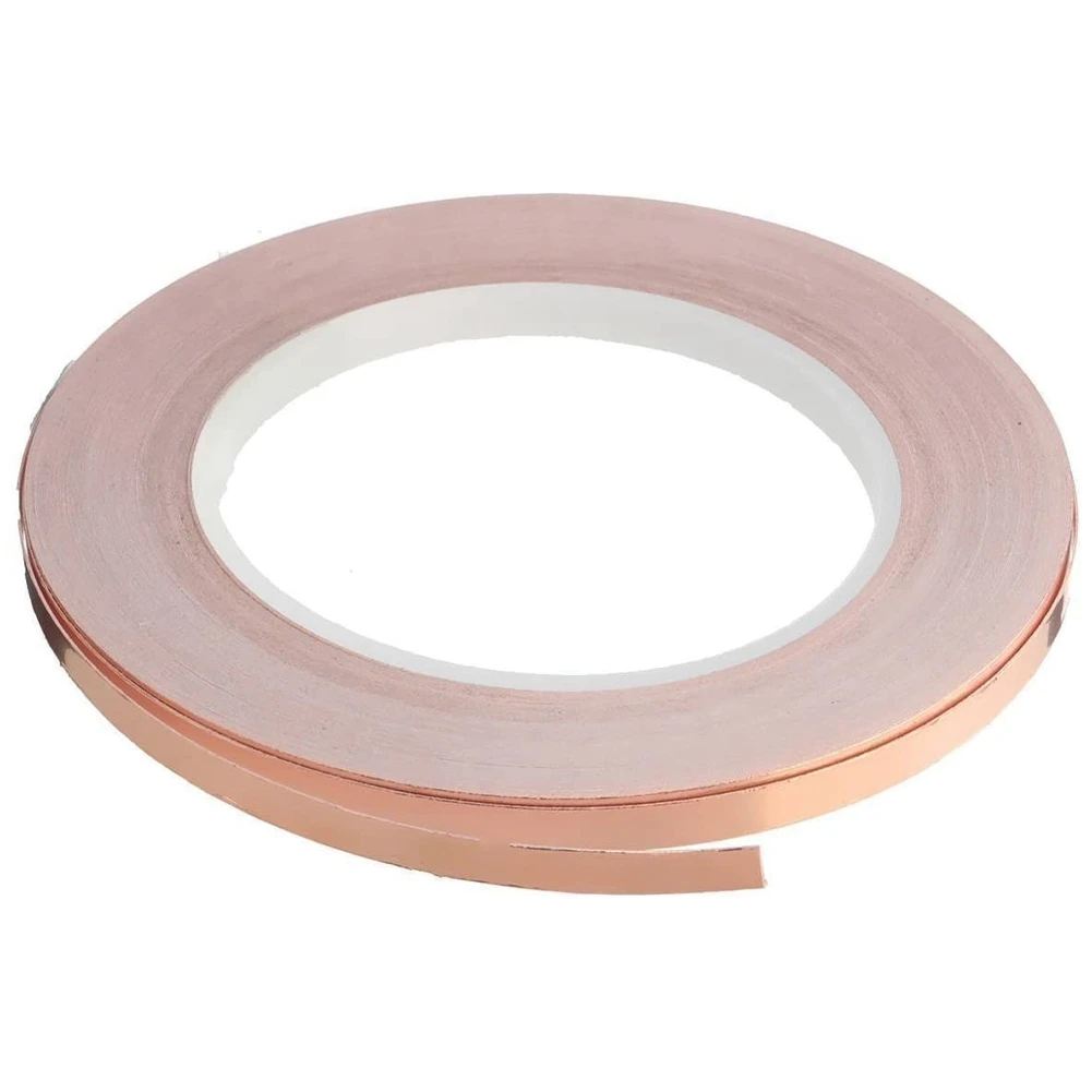 Single-Sided Adhesive Copper Foil Tape Self-Adhesive Shielding Tape Anti-Interference Tape for Guitar (5mmx20M)B84B