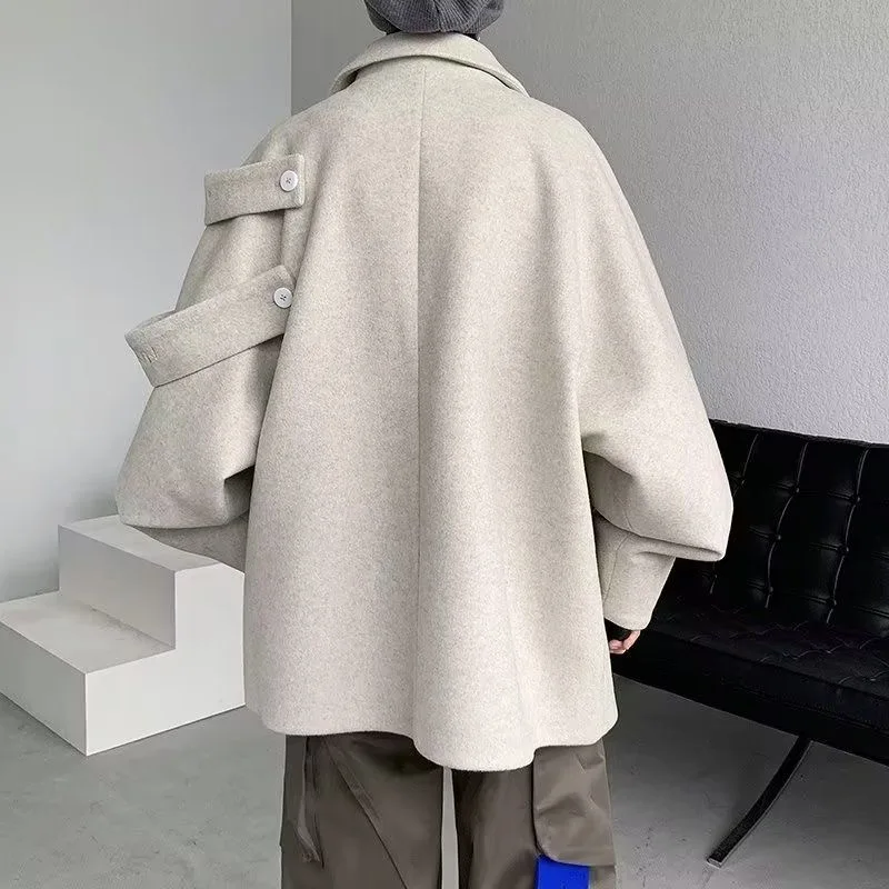 

Мужская куртка из шерстяной смеси больших размеров с подкладкой из шерпы, воротником из искусственного меха, утепленная, комфортная, модная, повседневная, стильная, для осени и зимы