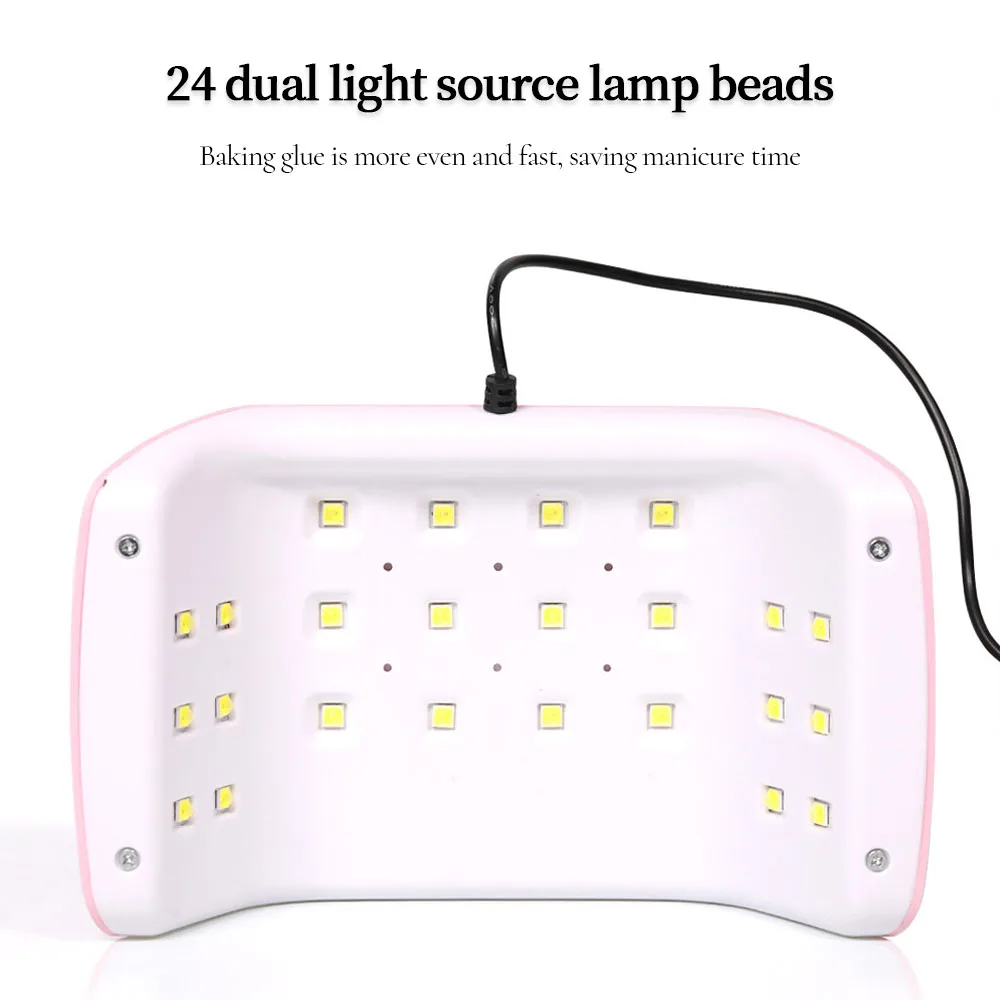 LULAA-Lámpara secadora de Gel trapezoidal para uñas, máquina de fototerapia de uñas con 24 cuentas LED, herramienta de manicura profesional, equipo USB integrado
