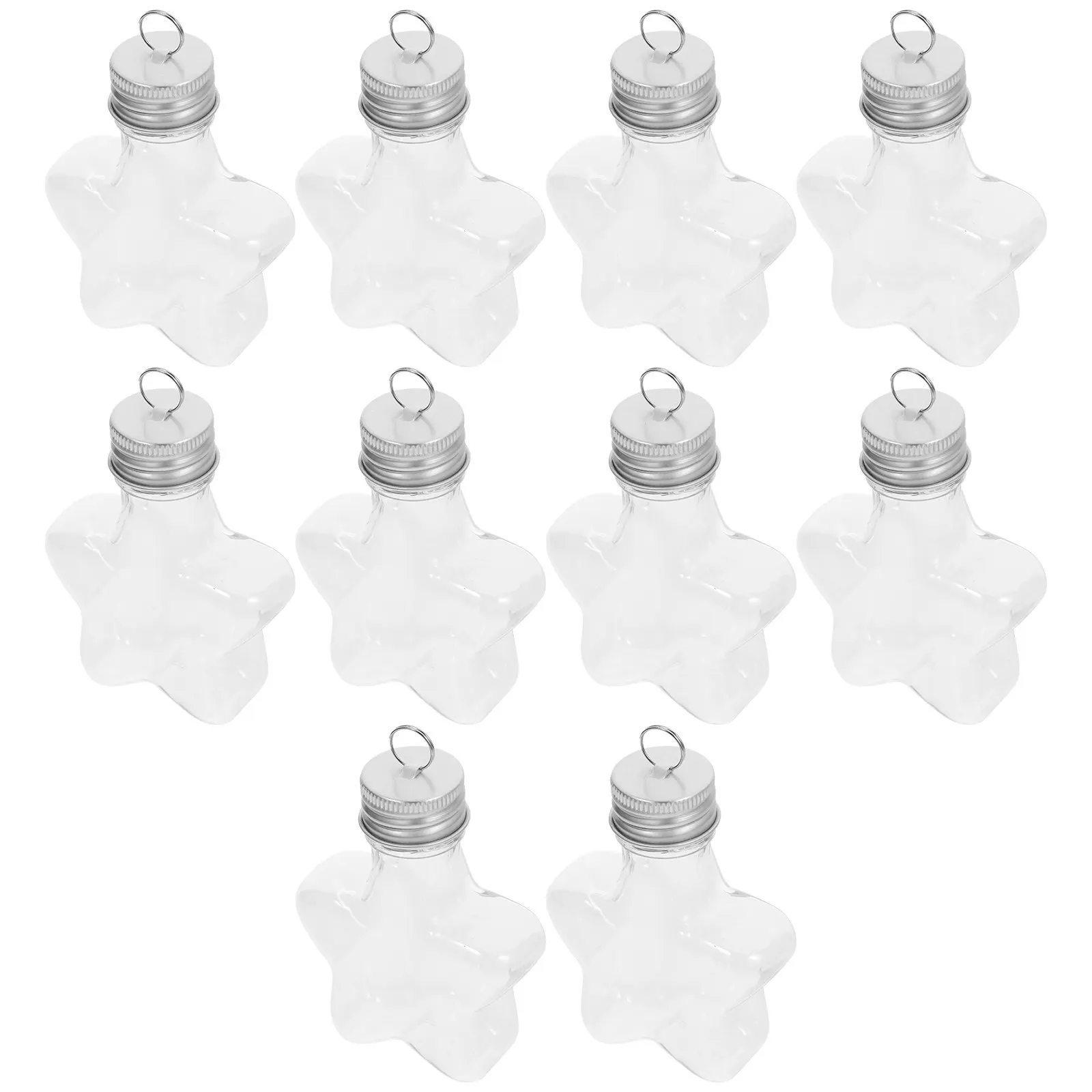 10Pcs Clear Plastic Candy Storage Holder Bottles Xmas Tree Hanging Decoration Jar Portable Clear Candy Bottle Container Party