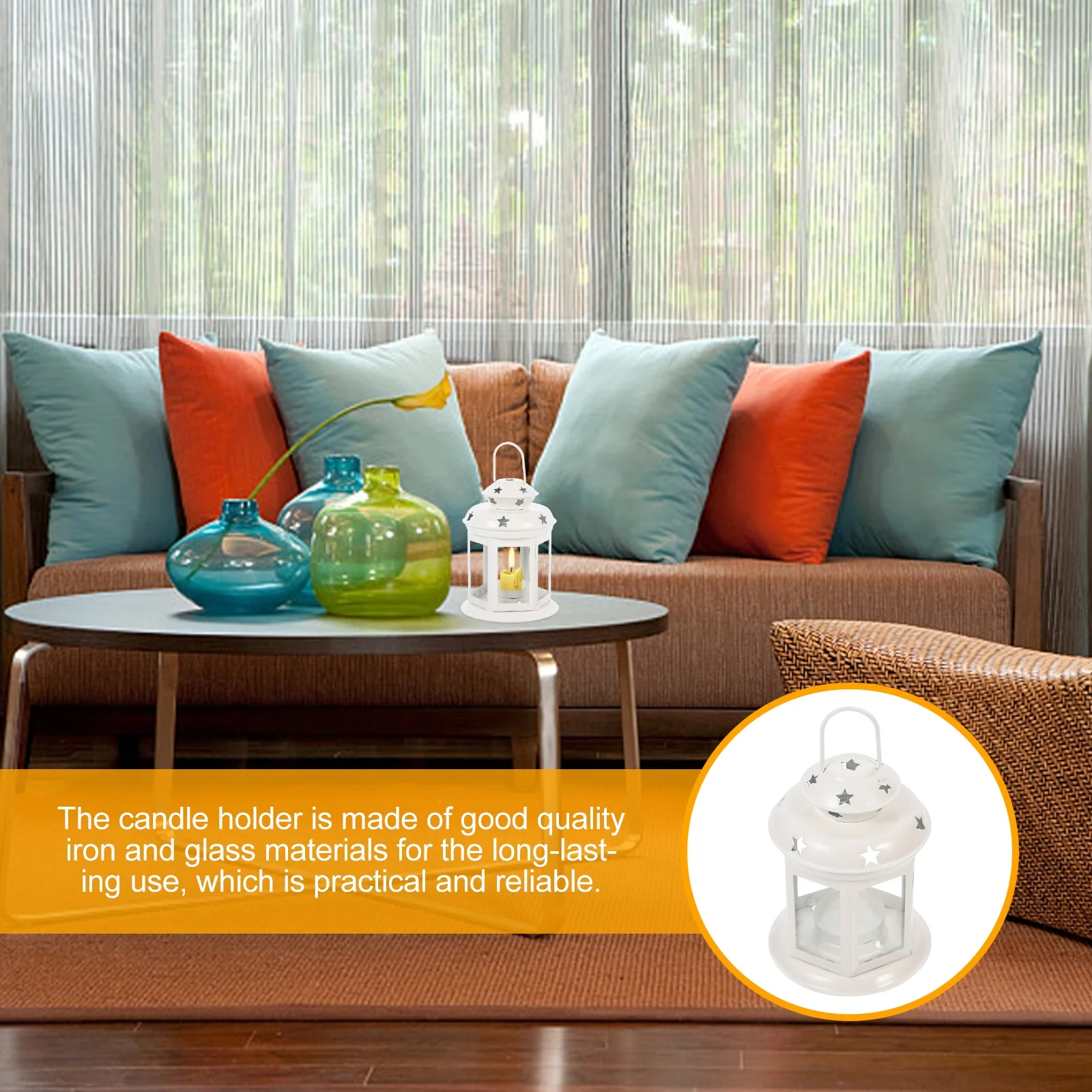 1Pcs Star Design Iron Candlestick Glass Holder Decorative Table Stand for Home Cafe Restaurant Warm Atmosphere