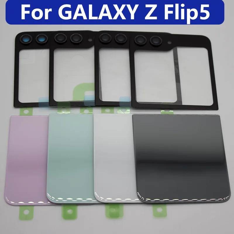 

Flip5 Back Cover For Samsung Galaxy Z Flip5 Flip 5 SM-F731B Glass Housing Cover Battery Door Rear Case Panel With camera lens