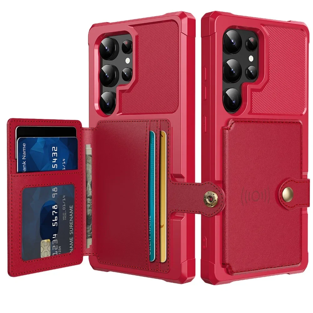 Kaarthouder hoesje voor Samsung Galaxy S24 S23 FE S25 Plus S22 S21 S26 Ultra A17 A37 A56 A36 A55 A35 A15 A54 A34 A52S A05S A05 A16