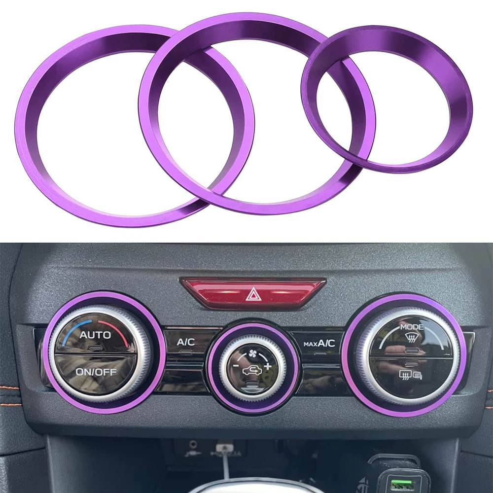 Car Air Conditioning Volume Switch Knob Decorative Ring for 2019-2024 Subaru Forester,Crosstrek 2018-2023, Impreza 2017-2023
