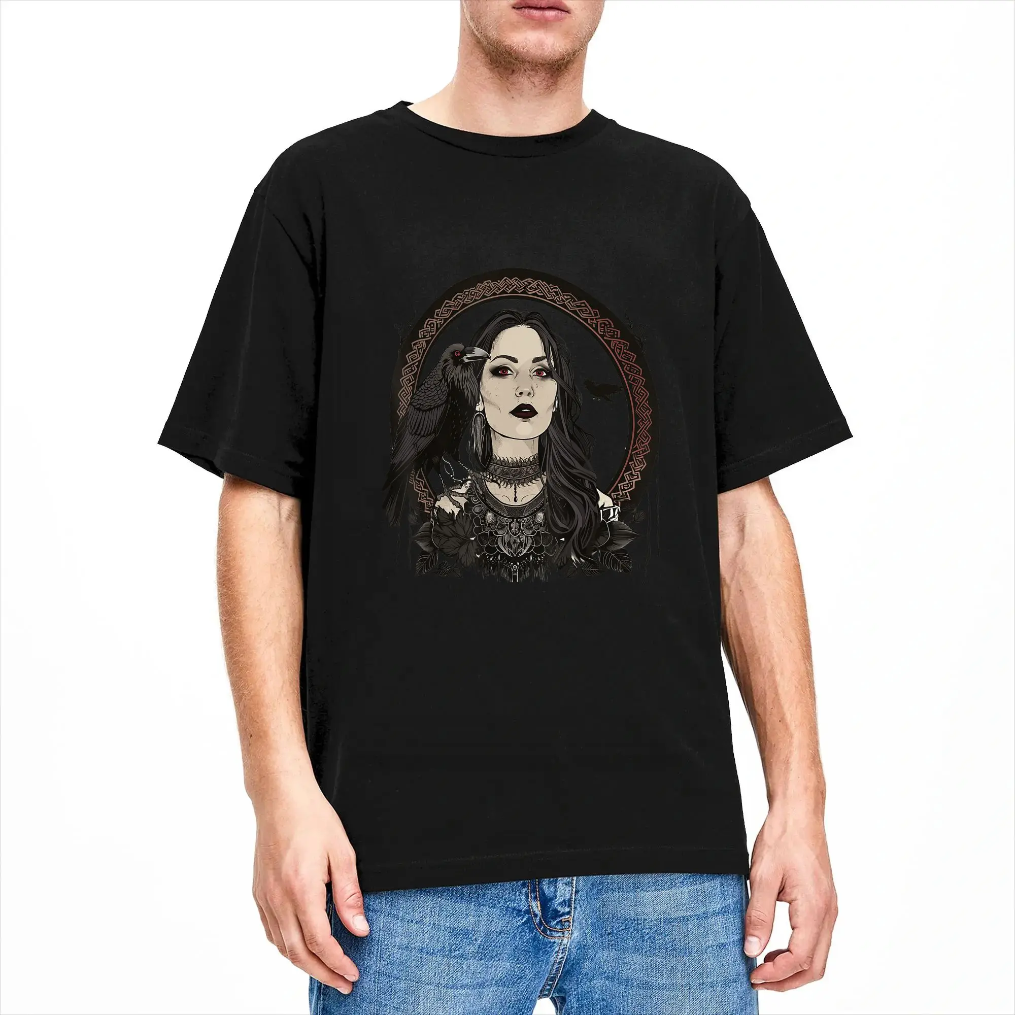 Luna Elizabeth Art Morrigan Portrait Cotton T Shirt For Male Summer  Awesome T-Shirts Harajuku Tees Oversized Design Clothes