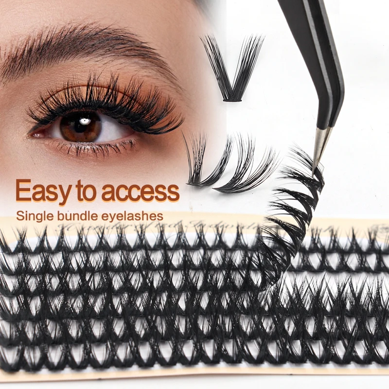 YSDO 6 Rows 120 Clusters False eyelashes Thick V-shaped natural Individual eyelash extension lash bunches fake lashes make