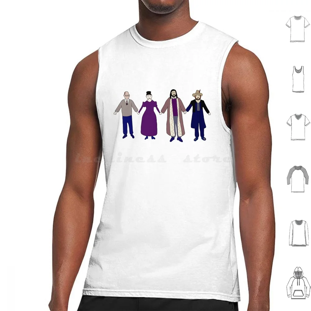 Colin Robinson's Painting-What We Do In The Shadows Tank Tops Print Cotton Colin Robinson Nadja Laszlo Laszlo