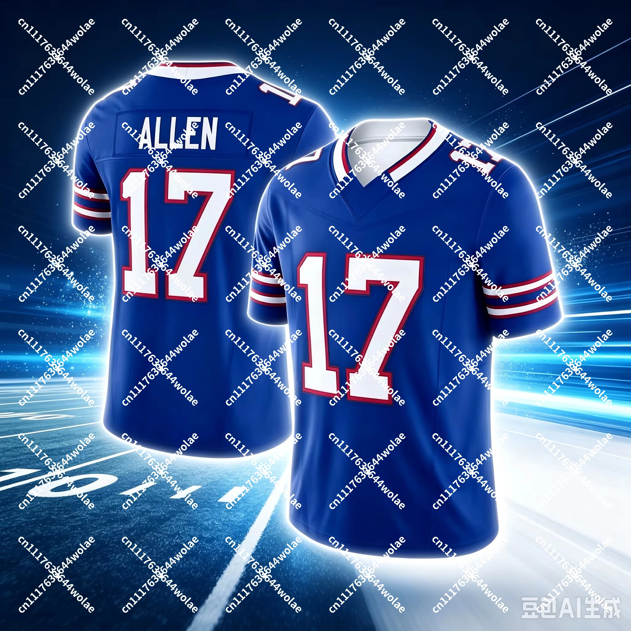Buffalo American Football Jersey Sportswear Training Team Jerseys Bill Allen No.17 3D Print Best-Selling Tops Family Matching