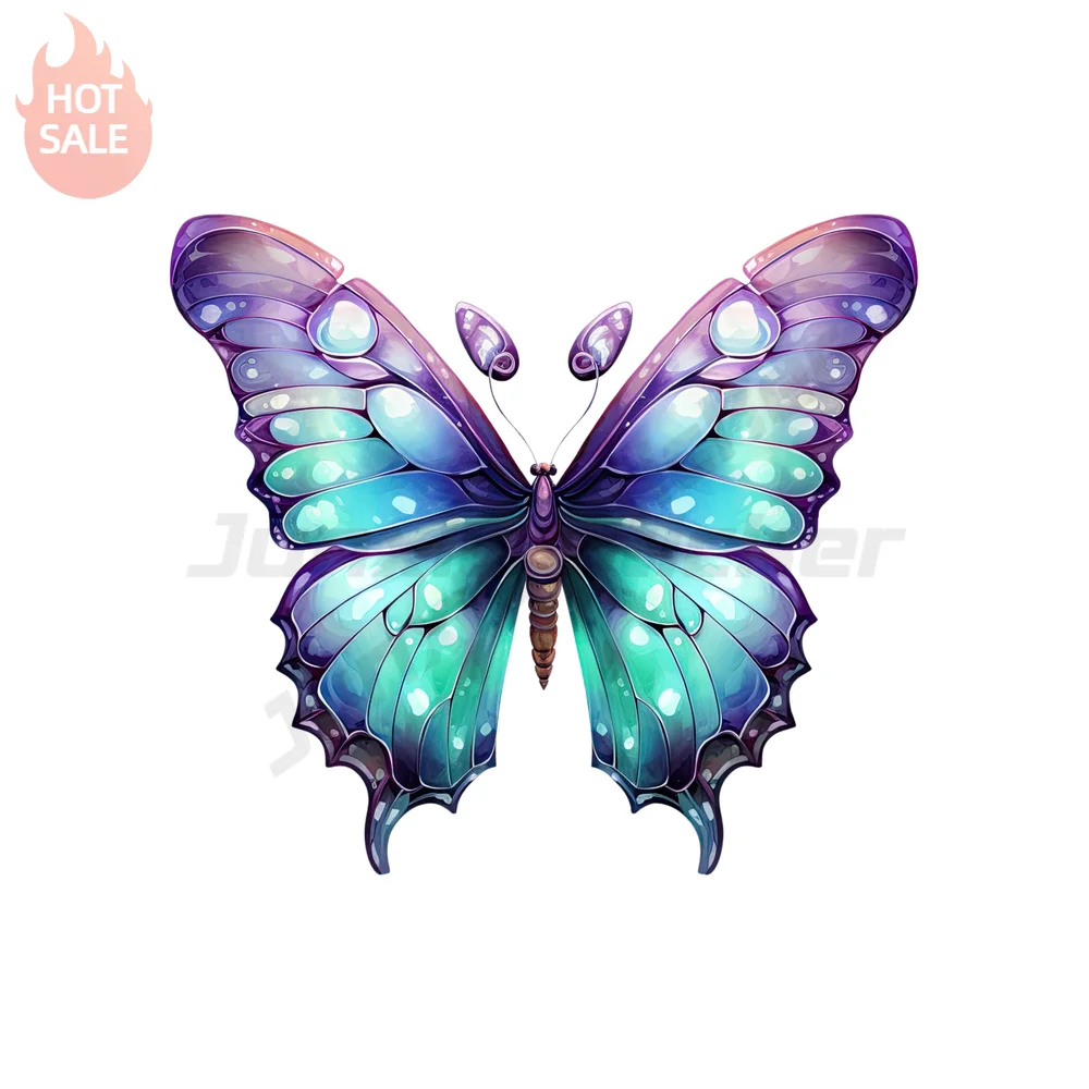 Purple Turquoise Butterfly Watercolor Colorful Artistic Sticker For Laptop Waterproof UV Protection Vinyl Decal Car Styling
