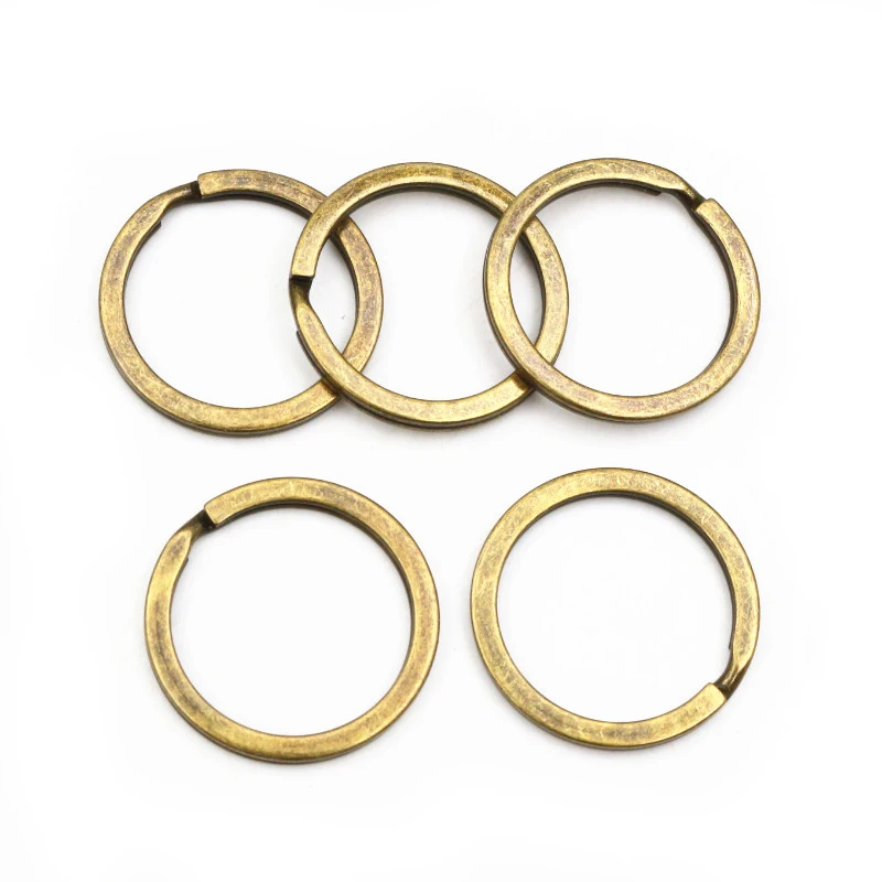 25mm 20 pz/lotto portachiavi portachiavi bronzo rodio oro argento 9 colori placcato anello portachiavi portachiavi all\'ingrosso